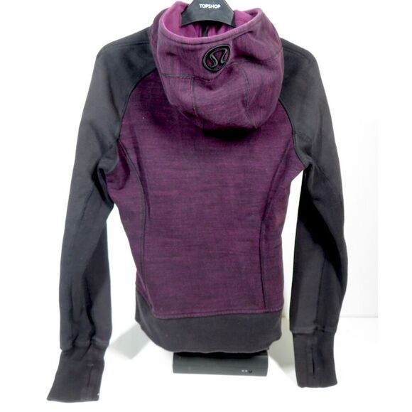 Lululemon Athletica Purple & Black Scuba Full Zip Hoodie Size M - Picture 3 of 3